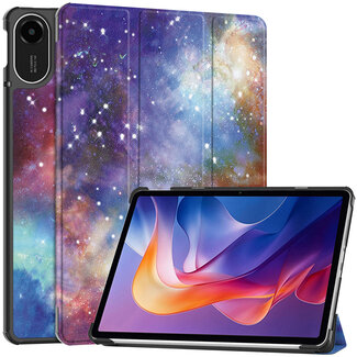 Case2go Case2go - Tablet hoes geschikt voor Xiaomi Redmi Pad 2 - 11 Inch - Tri-Fold Book Case - Auto Wake/Sleep functie - Galaxy