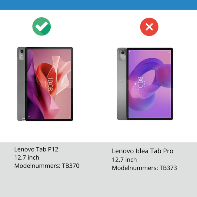 Case2go - Tablet hoes geschikt voor Lenovo Tab P12 (2023) - Tri-Fold Book Case - Auto/Wake functie - Rose-Goud