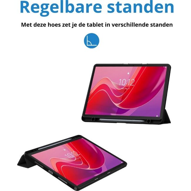 Case2go - Tablet hoes geschikt voor Xiaomi Redmi Pad 2 - Acrylic Trifold case met Pencil houder - 11 Inch - Donker Blauw
