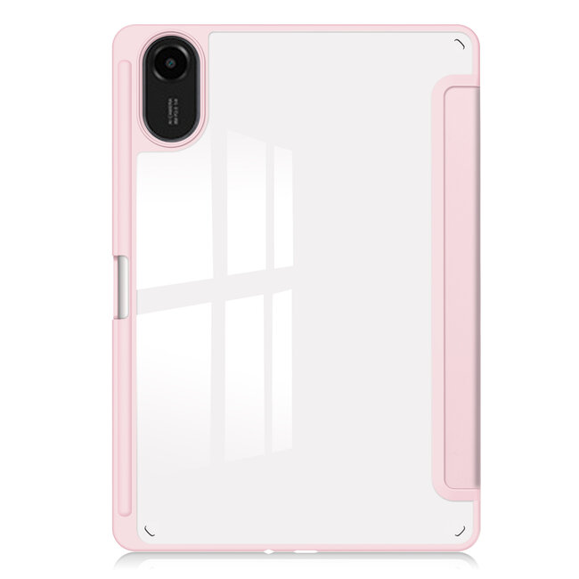 Case2go - Tablet hoes geschikt voor Xiaomi Redmi Pad 2 - Acrylic Trifold case met Pencil houder - 11 Inch - Licht Roze