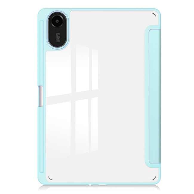 Case2go - Tablet hoes geschikt voor Xiaomi Redmi Pad 2 - Acrylic Trifold case met Pencil houder - 11 Inch - Licht Blauw