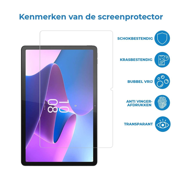 Case2go - Tablet Screenprotector geschikt voor Lenovo Idea Tab - 11 Inch - Tempered Glass - Case Friendly - Transparant