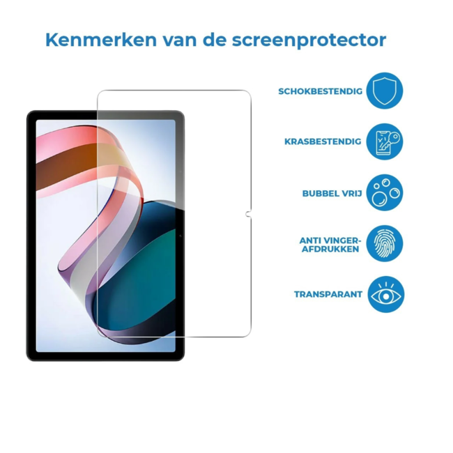 Case2go - Tablet Screenprotector geschikt voor Xiaomi Redmi Pad 2 - 11 Inch - Tempered Glass - Case Friendly - Transparant