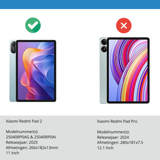 Case2go - Tablet hoes geschikt voor Xiaomi Redmi Pad 2 - 11 Inch - Tri-fold hoes met Auto/Wake functie en Magnetische sluiting - TPU Cover Met Pencil Houder - Donker Groen