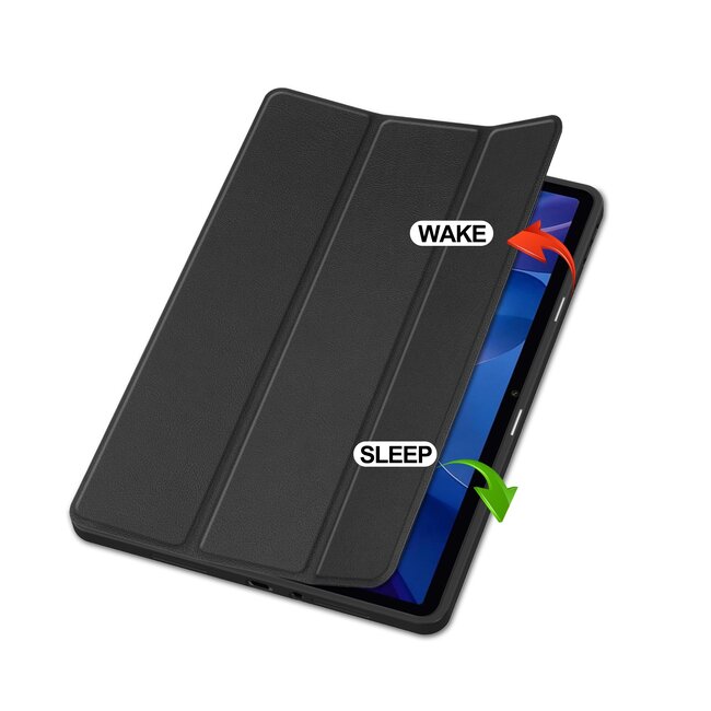 Case2go - Tablet hoes geschikt voor Xiaomi Redmi Pad 2 - 11 Inch - Tri-fold hoes met Auto/Wake functie en Magnetische sluiting - TPU Cover Met Pencil Houder - Zwart