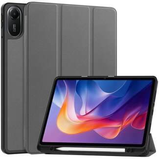 Case2go Case2go - Tablet hoes geschikt voor Xiaomi Redmi Pad 2 - 11 Inch - Tri-fold hoes met Auto/Wake functie en Magnetische sluiting - TPU Cover Met Pencil Houder - Grijs