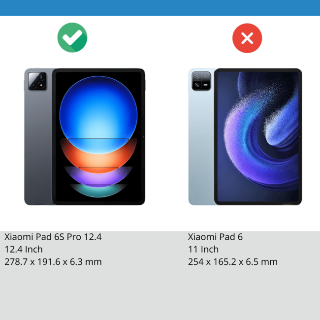 Case2go - Tablet hoes geschikt voor Xiaomi Pad 6S Pro - Tri-fold Case - Auto/Wake functie - Good Night