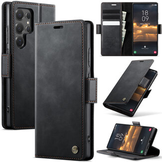 CaseMe Caseme - Telefoonhoesje geschikt voor Samsung Galaxy S25 Ultra - Met Magnetische Sluiting - Book Case - Met Pasjes Houder - Bruin