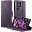 Caseme - Telefoonhoesje geschikt voor Samsung Galaxy S25 Ultra - Met Magnetische Sluiting - Book Case - Met Pasjes Houder - Paars