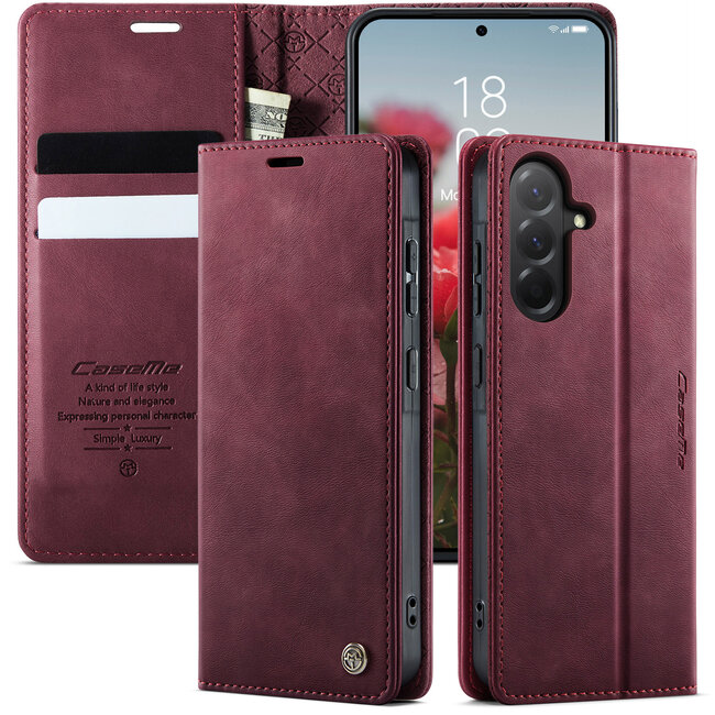 Caseme - Telefoonhoesje geschikt voor Samsung Galaxy A56 - Met Magnetische Sluiting - Book Case - Met Pasjes Houder - Blauw