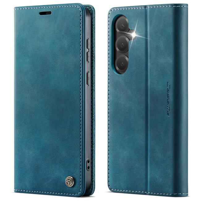 Caseme - Telefoonhoesje geschikt voor Samsung Galaxy S25 Plus - Met Magnetische Sluiting - Book Case - Met Pasjes Houder - Rood