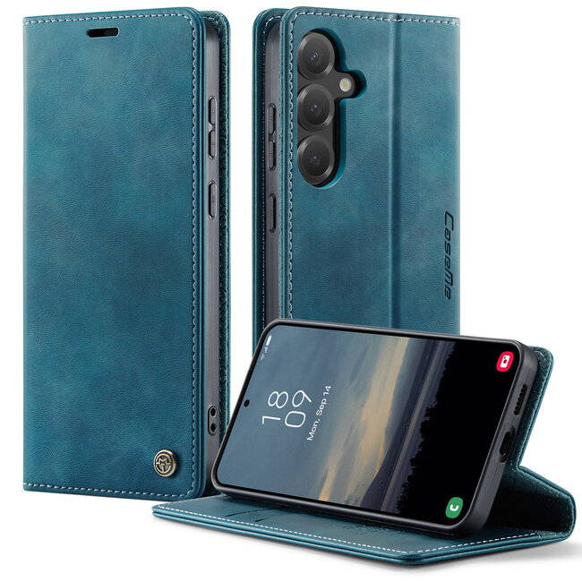 Caseme - Telefoonhoesje geschikt voor Samsung Galaxy S25 Plus - Met Magnetische Sluiting - Book Case - Met Pasjes Houder - Rood