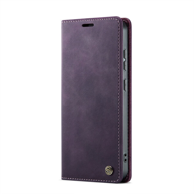Caseme - Telefoonhoesje geschikt voor Samsung Galaxy S25 Plus - Met Magnetische Sluiting - Book Case - Met Pasjes Houder - Paars