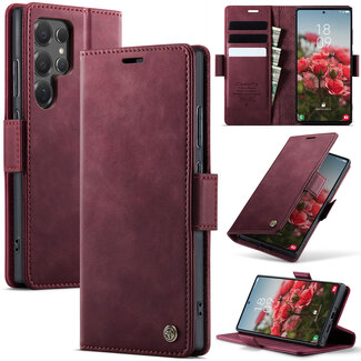 CaseMe Caseme - Telefoonhoesje geschikt voor Samsung Galaxy S25 Ultra - Met Magnetische Sluiting - Book Case - Met Pasjes Houder - Blauw