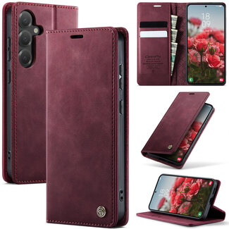 CaseMe Caseme - Telefoonhoesje geschikt voor Samsung Galaxy S25 - Met Magnetische Sluiting - Book Case - Met Pasjes Houder - Blauw