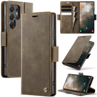 CaseMe Caseme - Telefoonhoesje geschikt voor Samsung Galaxy S25 Ultra - Met Magnetische Sluiting - Book Case - Met Pasjes Houder - Zwart