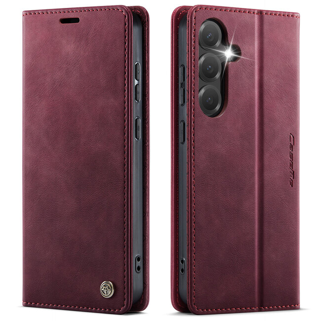 Caseme - Telefoonhoesje geschikt voor Samsung Galaxy S25 Plus - Met Magnetische Sluiting - Book Case - Met Pasjes Houder - Blauw