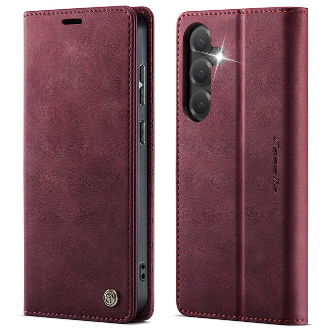 Caseme - Telefoonhoesje geschikt voor Samsung Galaxy S25 Plus - Met Magnetische Sluiting - Book Case - Met Pasjes Houder - Blauw