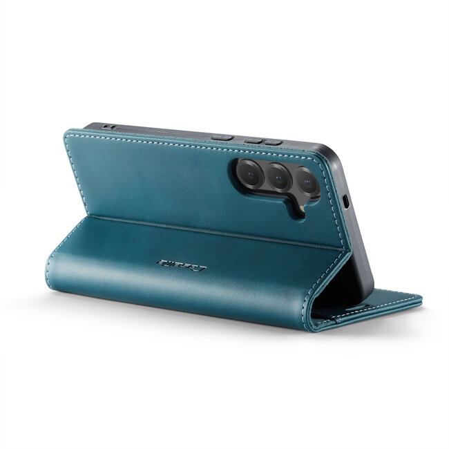 Caseme - Telefoonhoesje geschikt voor Samsung Galaxy S25 - Met Magnetische Sluiting - Book Case - Met Pasjes Houder - Rood