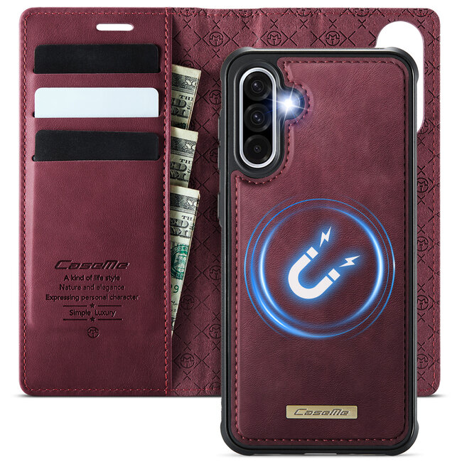 Caseme - Telefoon hoesje geschikt voor Samsung Galaxy A56 - Geschikt voor Magsafe - Bookcase - Rood