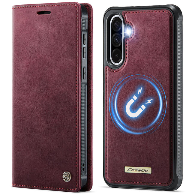 Caseme - Telefoon hoesje geschikt voor Samsung Galaxy A56 - Geschikt voor Magsafe - Bookcase - Rood