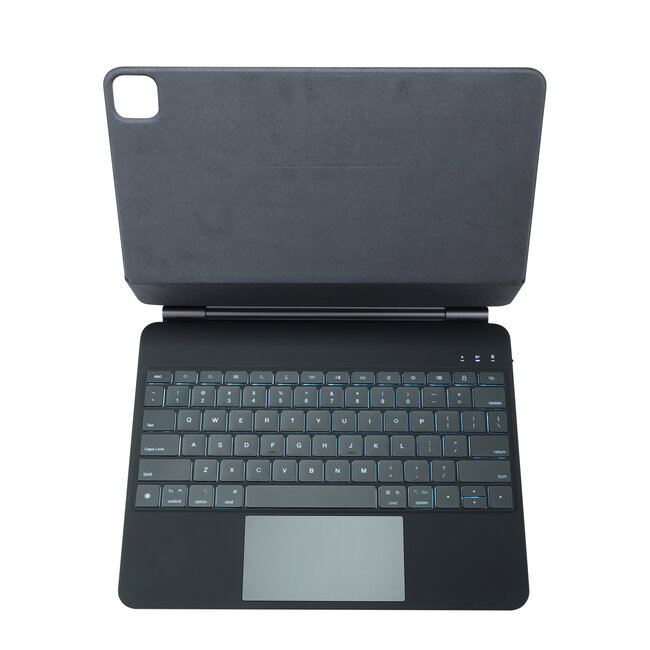 Bluetooth Toetsenbord hoes + Backcover geschikt voor  Apple iPad Pro 13 (2025/2024) - Met Pencil Houder - Toetsenbordverlichting - Touchpad - Zwart