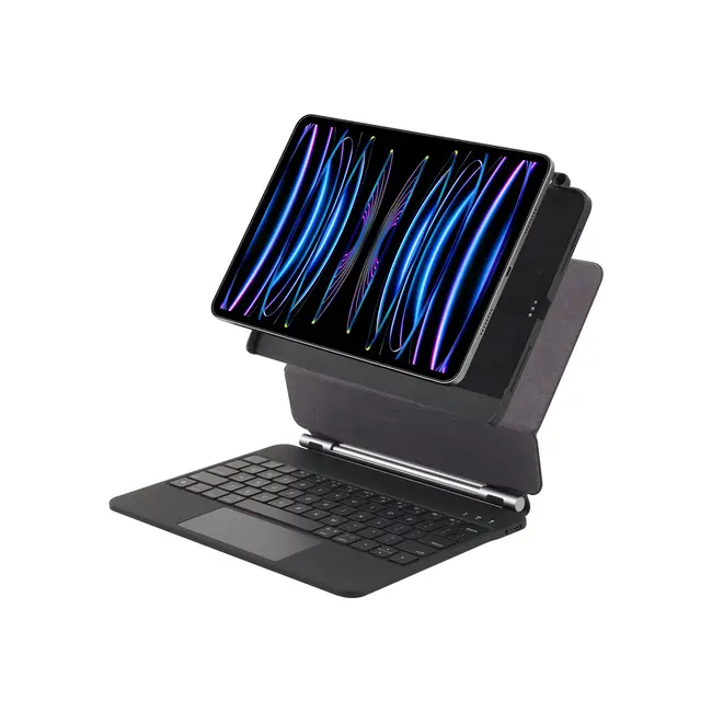 Bluetooth Toetsenbord hoes + Backcover geschikt voor  Apple iPad Pro 13 (2025/2024) - Met Pencil Houder - Toetsenbordverlichting - Touchpad - Zwart