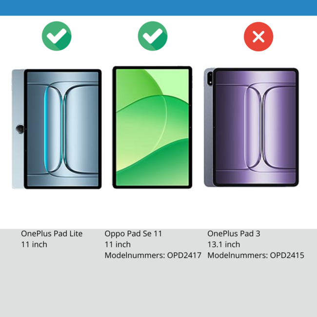Case2go - Tablet hoes geschikt voor Oppo Pad Se 11 / OnePlus Pad Lite - 11 Inch - Tri-Fold Book Case - Auto/Wake functie - Zwart