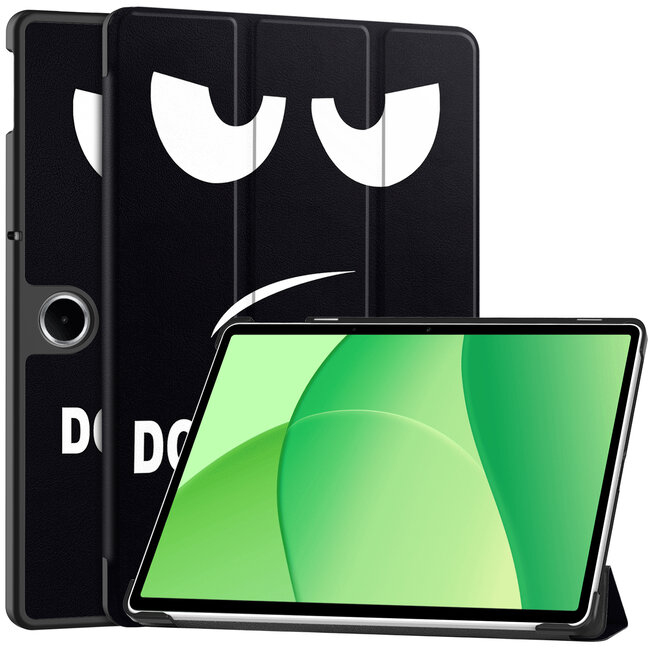 Case2go - Tablet hoes geschikt voor Oppo Pad Se 11 / OnePlus Pad Lite - 11 Inch - Tri-Fold Book Case - Auto/Wake functie - Dont Touch Me
