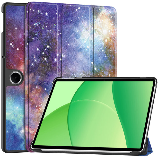 Case2go - Tablet hoes geschikt voor Oppo Pad Se 11 / OnePlus Pad Lite - 11 Inch - Tri-Fold Book Case - Auto/Wake functie - Galaxy