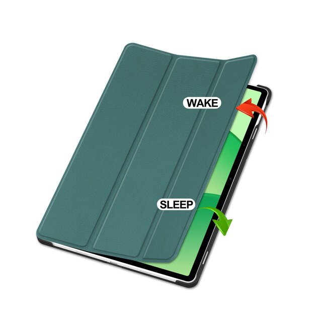 Case2go - Tablet hoes geschikt voor Oppo Pad Se 11 / OnePlus Pad Lite - 11 Inch - Tri-Fold Book Case - Auto/Wake functie - Groen