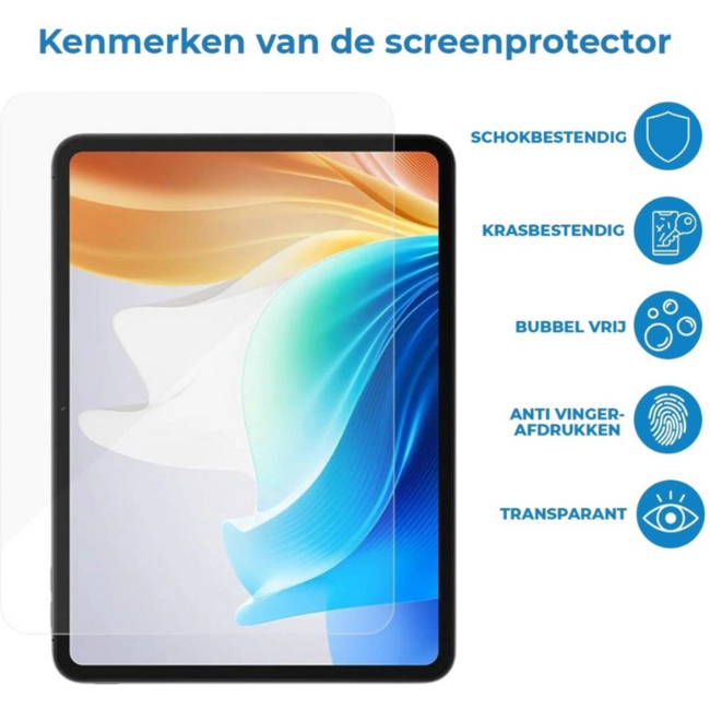 Case2go - 2-Pack Tablet screenprotector geschikt voor Oppo Pad SE - 11 Inch - Tempered Glass - Case Friendly - Transparant