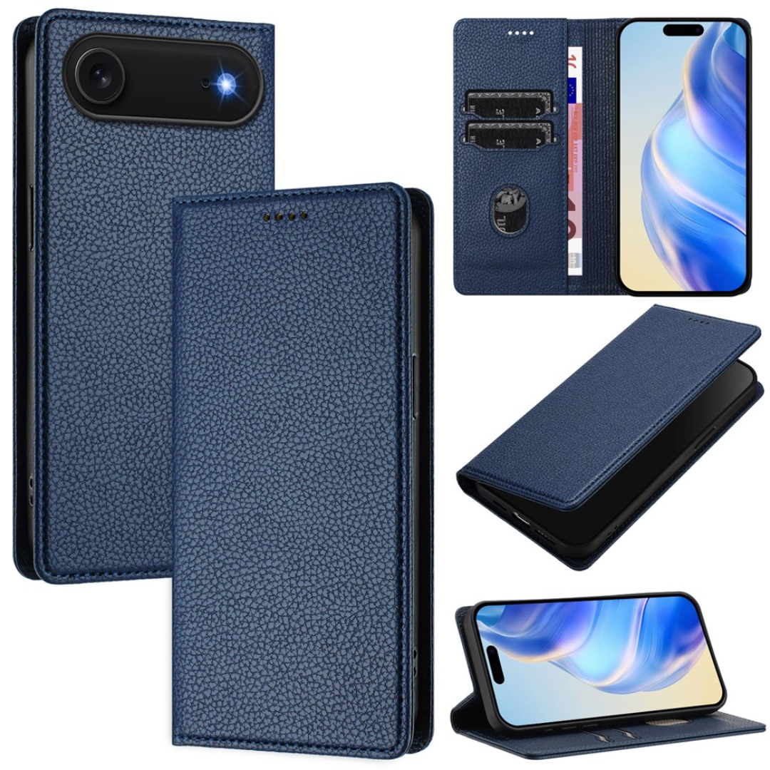 Case2go - Hoesje geschikt voor Apple iPhone Air met Pasjeshouder - Bookcase - 2 Pasjes - Met kaarthouder - Telefoonhoesje - Gsm Hoesje geschikt voor Apple iPhone Air - Phone Case - Donk afbeelding