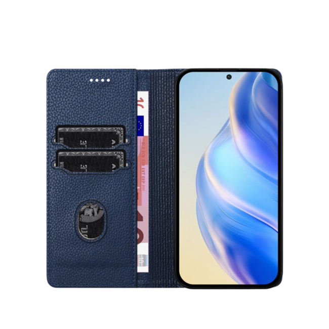 Case2go - Hoesje geschikt voor Apple iPhone Air met Pasjeshouder - Bookcase - 2 Pasjes - Met kaarthouder - Telefoonhoesje - Gsm Hoesje geschikt voor Apple iPhone Air - Phone Case - Donker Blauw