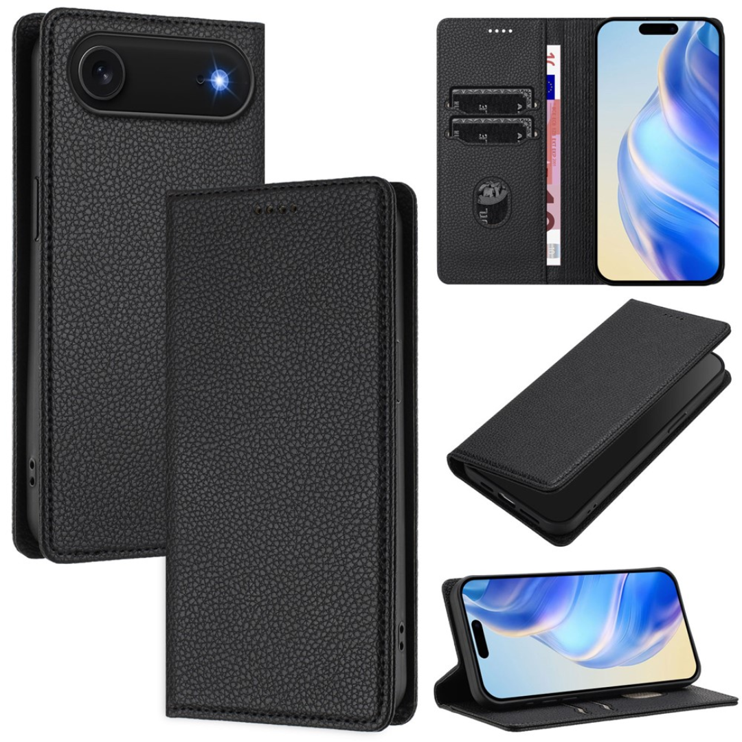 Case2go - Hoesje geschikt voor Apple iPhone Air met Pasjeshouder - Bookcase - 2 Pasjes - Met kaarthouder - Telefoonhoesje - Gsm Hoesje geschikt voor Apple iPhone Air - Phone Case - Zwar afbeelding