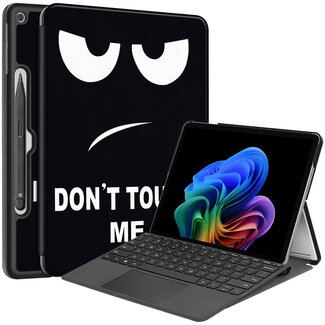 Case2go Case2go - Tablet Hoes geschikt voor Microsoft Surface Pro 12 Copilot (2025) - 12 Inch -Tri-Fold Book Case - Met Pencil Houder - Auto/Wake Functie - Dont Touch Me