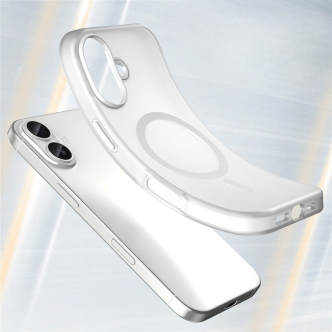 Case2go - Hoesje geschikt voor Apple iPhone 17 - Back Cover - Geschikt voor Magsafe - Telefoonhoesje - Gsm Hoesje geschikt voor Apple iPhone 17 - Phone Case - Wit