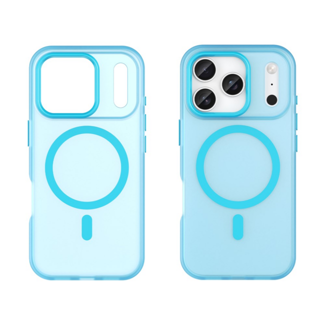 Case2go - Hoesje geschikt voor Apple iPhone 17 Pro Max - Back Cover - Geschikt voor Magsafe - Telefoonhoesje - Gsm Hoesje geschikt voor Apple iPhone 17 Pro Max - Phone Case - Licht Blauw
