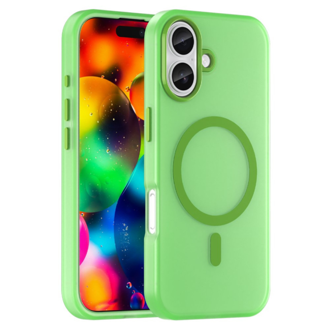 Case2go - Hoesje geschikt voor Apple iPhone 17 - Back Cover - Geschikt voor Magsafe - Telefoonhoesje - Gsm Hoesje geschikt voor Apple iPhone 17 - Phone Case - Groen