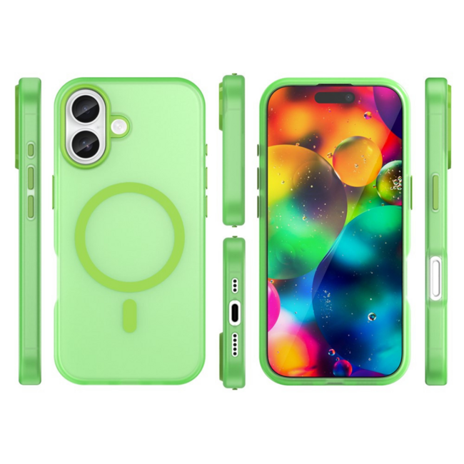 Case2go - Hoesje geschikt voor Apple iPhone 17 - Back Cover - Geschikt voor Magsafe - Telefoonhoesje - Gsm Hoesje geschikt voor Apple iPhone 17 - Phone Case - Groen