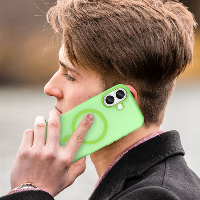 Case2go - Hoesje geschikt voor Apple iPhone 17 - Back Cover - Geschikt voor Magsafe - Telefoonhoesje - Gsm Hoesje geschikt voor Apple iPhone 17 - Phone Case - Groen