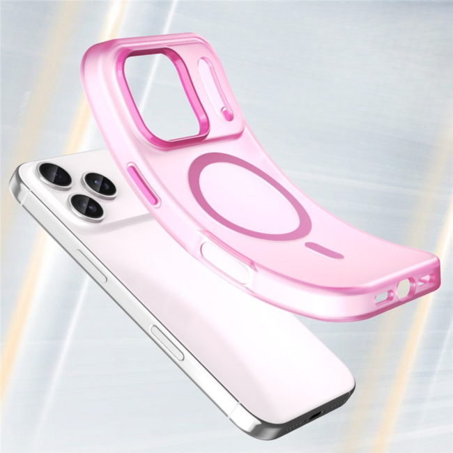 Case2go - Hoesje geschikt voor Apple iPhone 17 Pro - Back Cover - Geschikt voor Magsafe - Telefoonhoesje - Gsm Hoesje geschikt voor Apple iPhone 17 Pro - Phone Case - Roze