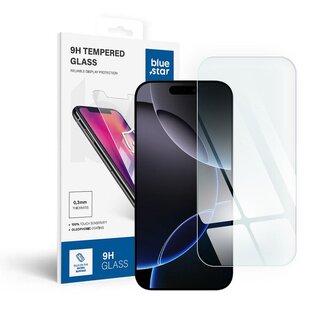 Blue Star Blue Star - Screenprotector voor Apple iPhone 17 / iPhone 17 Pro / iPhone 16 Pro / iPhone 16 - Tempered Glass - 0.3 mm - Transparant