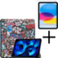 Tablethoes met screenprotector geschikt voor Apple iPad 11 (2025) A16 / iPad 10.9 (2022) - a16 hoes 2025 - iPad hoes 2025 - iPad hoes 10e generatie - Auto/Wake Functie - Tri-Fold - Graffiti