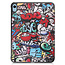 Tablethoes met screenprotector geschikt voor Apple iPad 11 (2025) A16 / iPad 10.9 (2022) - a16 hoes 2025 - iPad hoes 2025 - iPad hoes 10e generatie - Auto/Wake Functie - Tri-Fold - Graffiti