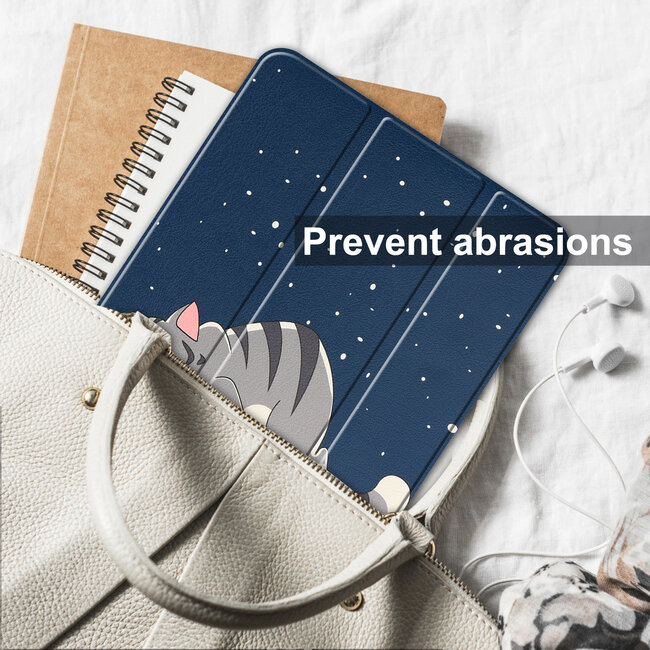 Tablethoes met screenprotector geschikt voor Apple iPad 11 (2025) A16 / iPad 10.9 (2022) - a16 hoes 2025 - iPad hoes 2025 - iPad hoes 10e generatie - Auto/Wake Functie - Tri-Fold - Goodnight