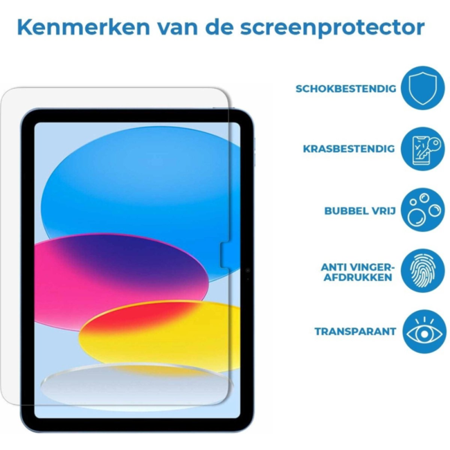 Tablethoes met screenprotector geschikt voor Apple iPad 11 (2025) A16 / iPad 10.9 (2022) - a16 hoes 2025 - iPad hoes 2025 - iPad hoes 10e generatie - Auto/Wake Functie - Tri-Fold - Donker Groen