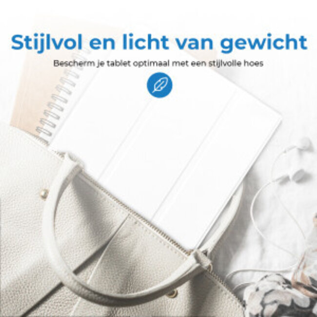 Tablethoes met screenprotector geschikt voor Apple iPad 11 (2025) A16 / iPad 10.9 (2022) - a16 hoes 2025 - iPad hoes 2025 - iPad hoes 10e generatie - Auto/Wake Functie - Tri-Fold - Wit