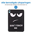 Tablethoes met screenprotector geschikt voor Apple iPad 11 (2025) A16 / iPad 10.9 (2022) - a16 hoes 2025 - iPad hoes 2025 - iPad hoes 10e generatie - Auto/Wake Functie - Tri-Fold - Don't Touch Me