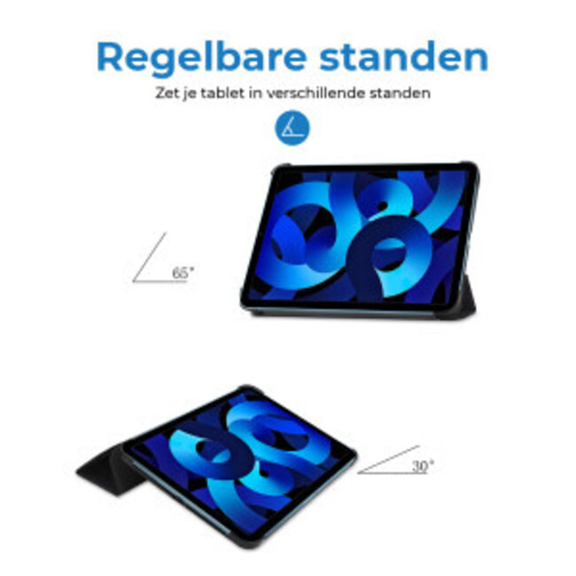 Tablethoes met screenprotector geschikt voor Apple iPad 11 (2025) A16 / iPad 10.9 (2022) - a16 hoes 2025 - iPad hoes 2025 - iPad hoes 10e generatie - Auto/Wake Functie - Tri-Fold - Don't Touch Me